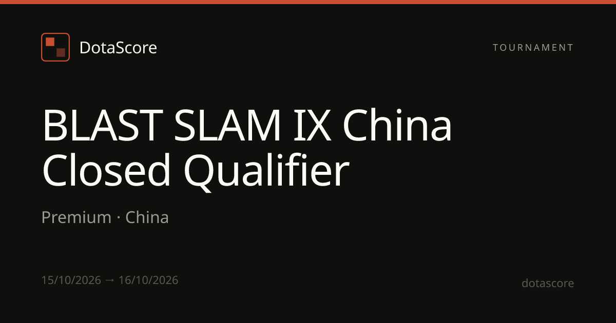 BLAST SLAM IX China Closed Qualifier Overview | Schedule, Teams & Stats ...